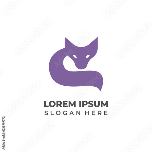 Fototapeta Simple and Clean Fox Logo Vector Design