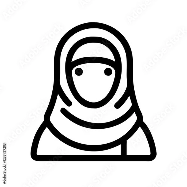 Fototapeta Islamic Hijab Icons - Versatile Vector Graphics for Cultural and Religious Projects