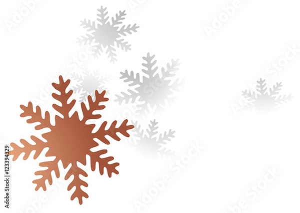 Obraz snowflakes copper and silver color 