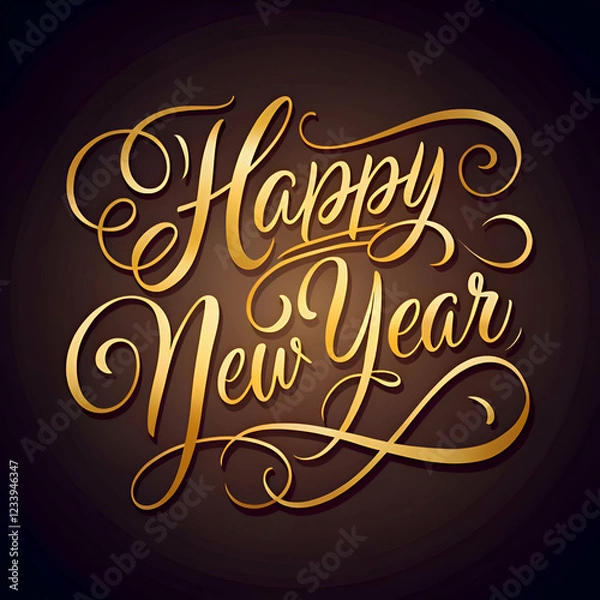 Obraz Elegant gold Happy New Year design.