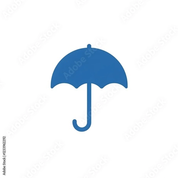 Fototapeta blue umbrella icon on white background  - simple minimalist weather protection symbol illustration
