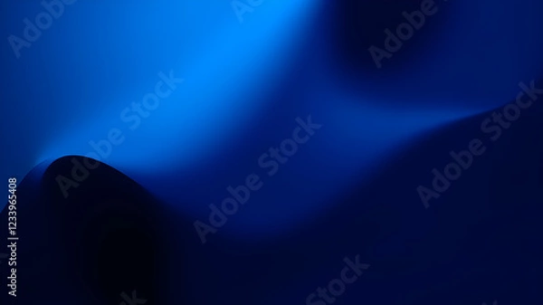Fototapeta 3D shapes dark blue gradient abstract background. Generative AI