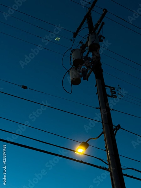 Obraz Urban Power Line at Dusk