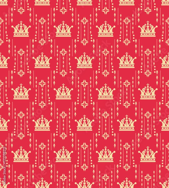 Fototapeta Seamless Royal Wallpaper Background pattern red color graphic design vector