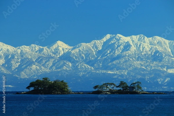 Obraz 立山連峰と虻が島