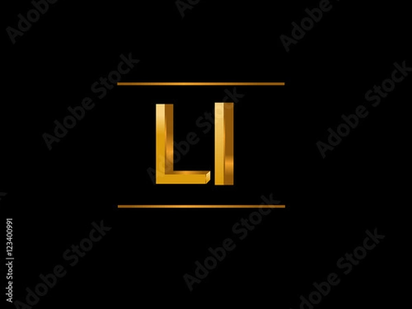 Fototapeta LI Initial Logo for your startup venture