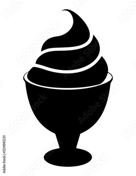 Fototapeta A creative illustration of an ice cream cone with chocolate cream next to a glowing light bulb, blending the themes of sweetness and energy-saving