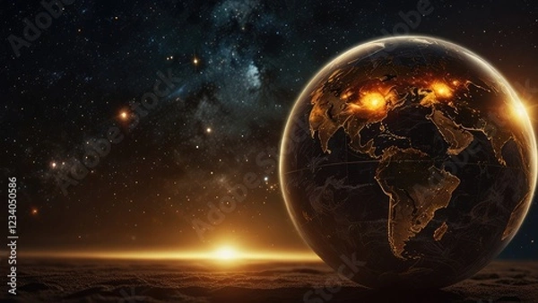 Obraz earth and moon