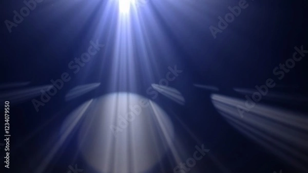 Obraz Heavenly Light Rays on Dark Background - Abstract Light Effect