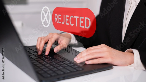 Fototapeta Businessman rejected document business contract failure decision finance problem concept
