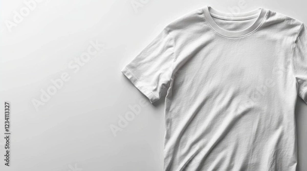 Fototapeta A plain white t-shirt displayed on a light background.