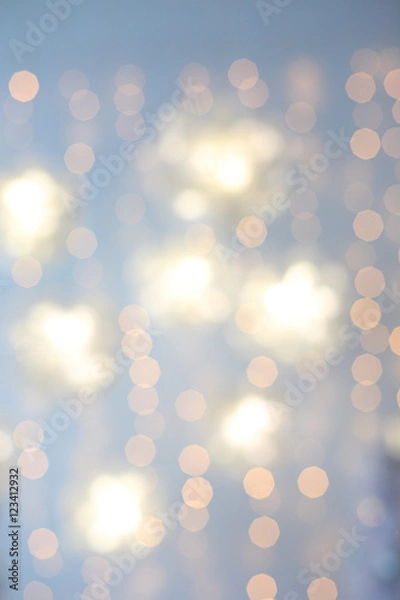 Fototapeta Defocused abstract multicolored bokeh lights background.