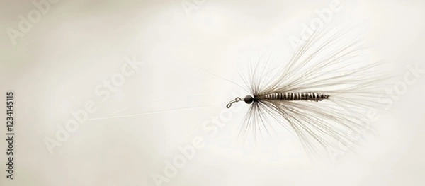Fototapeta Studio shot of a fishing fly against a neutral background, ready for use in print or online