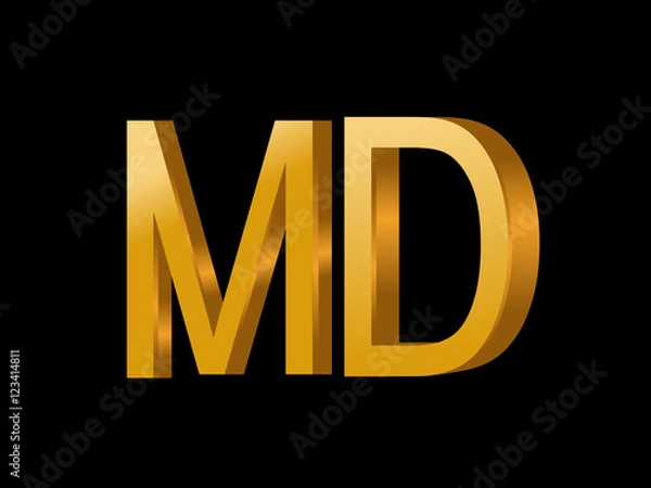 Fototapeta MD Initial Logo for your startup venture