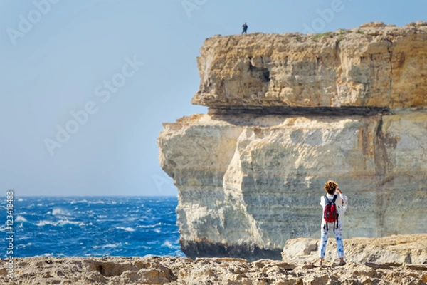 Obraz Snapshot on the cliffs of Azur Window, Gozo, Malta