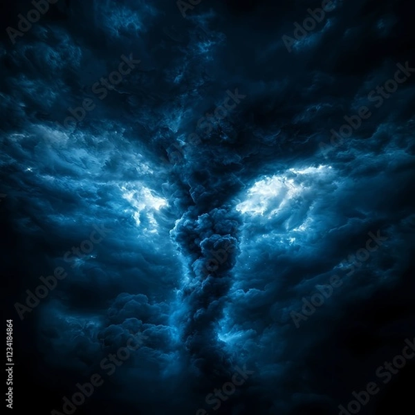 Obraz Dark Blue Night Storm Clouds Vortex