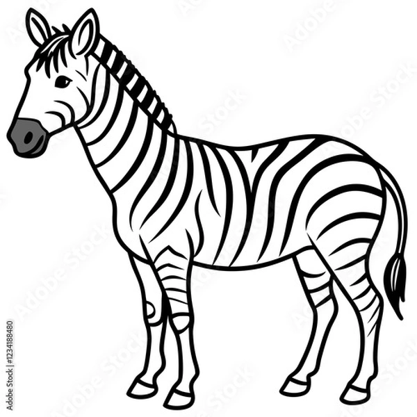 Fototapeta One-Line Zebra Art Vector