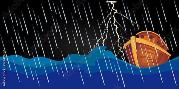 Obraz Noahs Ark in the rain storm