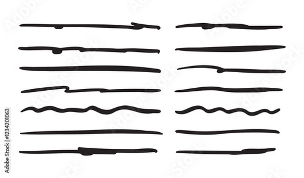 Fototapeta Doodle highlighting elements. Hand drawn lines, drawing line sketch style