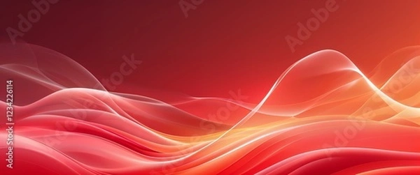 Fototapeta Red and orange misty glowing gradient with smooth silky soft texture 
