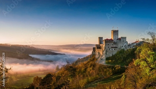 Fototapeta Gaze upon valleys that stretch far below.  