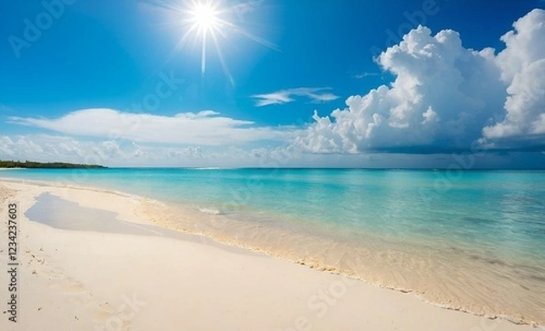 Obraz Experience the stunning tropical beach that lies under the bright sunlight of paradise