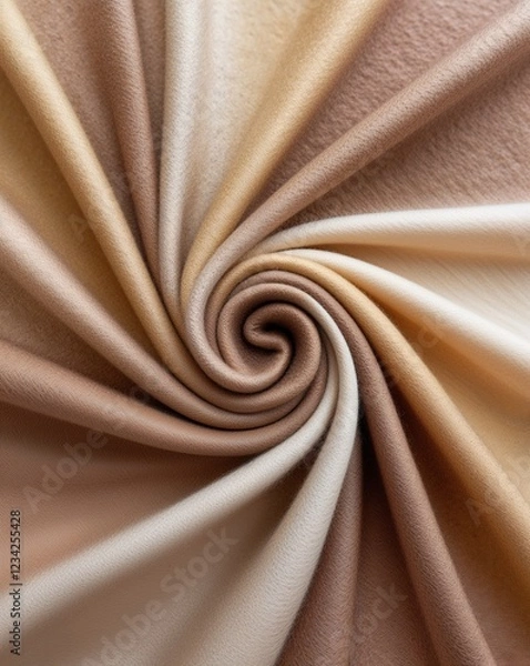 Fototapeta A warm gradient of dusty beige and pale gold soft wool fabric gradient texture background