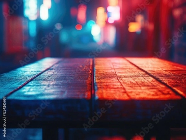 Obraz Urban Evening Serenity: Empty Table in a Dive Bar