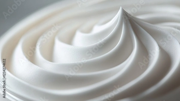 Obraz Swirl of White Cream with Glossy Texture and Appealing Pattern