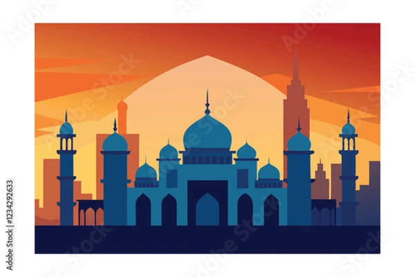 Fototapeta eid background with mosque