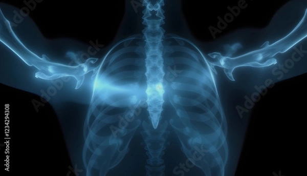 Fototapeta Vector background illustration X-ray film concept , with white tonespng