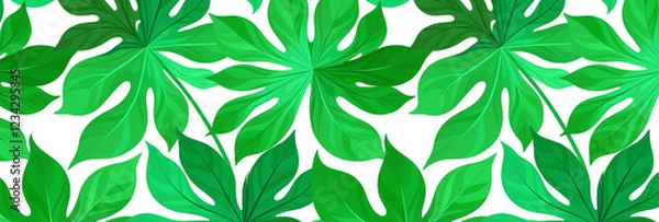 Fototapeta bright green abstract leaf pattern found exotic plants seamless design