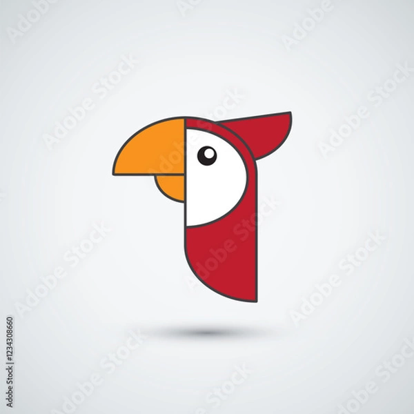 Fototapeta Abstract parrot bird logo design  template