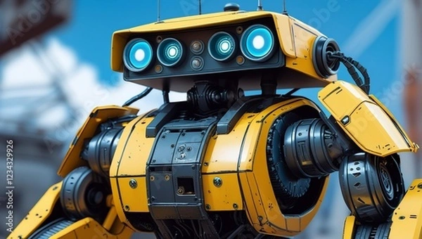 Fototapeta Futuristic Robot with Modern Design and Advanced Technology