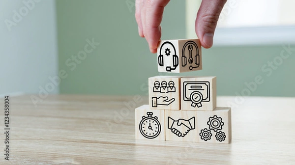 Fototapeta Technical support and online support concept. Online business solutions.