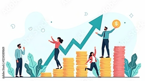 Obraz Business-Oriented Sales Growth Visualization