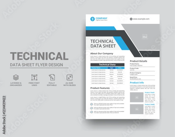 Obraz Technical Data Sheet Template Design