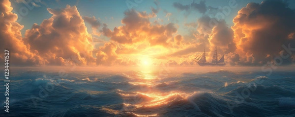 Fototapeta 海と夕日