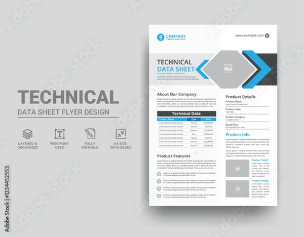 Obraz Technical Data Sheet Template Design