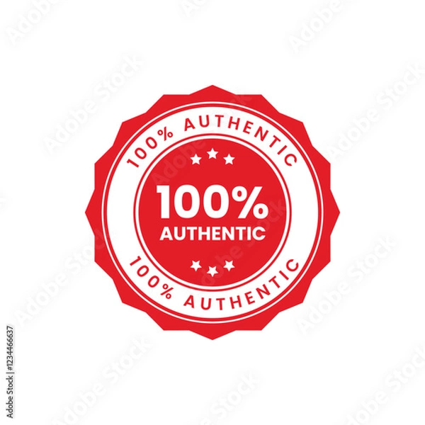 Fototapeta 100% Authentic Red Vector Design Template