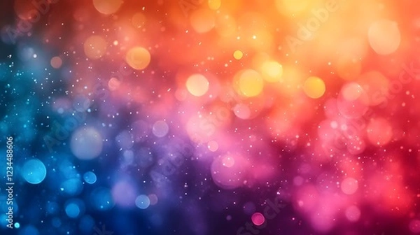 Obraz Colorful Bokeh Background with Soft Blurred Lights and Vibrant Abstract Glow