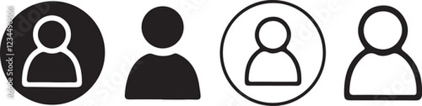 Obraz User Icon Set | Profile & People Silhouette Collection | Vector Illustration for Web & Apps