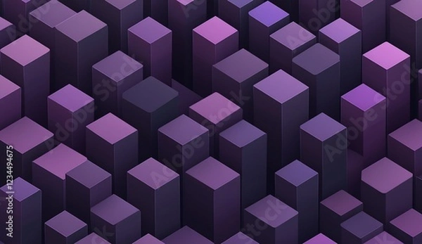 Obraz Abstract purple 3D cube pattern background.