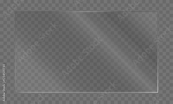 Obraz realistic mirror with this 16:9 vector texture, ideal for glass, plastic, or acrylic windows.  The design includes a glossy surface, highlights, and a clear, polished look
