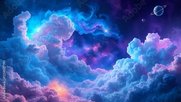 Fototapeta Cosmic Explosion in Deep Space Galaxy
