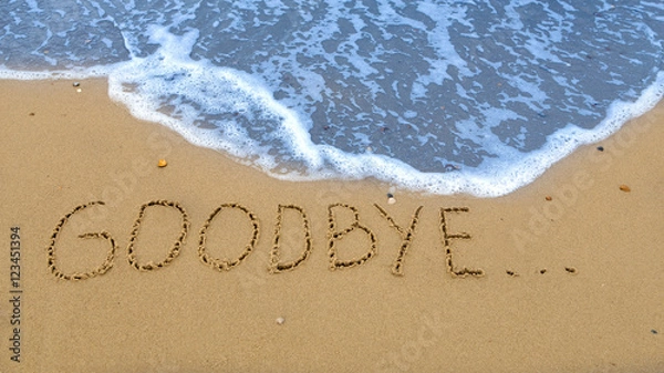 Obraz goodbye, written in the sand at the beach