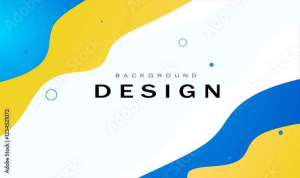 Fototapeta Modern yellow and blue design on a white background, featuring abstract shapes and a clean, professional layout. Ideal for cover pages, presentations, and branding.