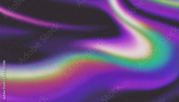 Fototapeta Abstract swirls of iridescent purple pink and green hues
