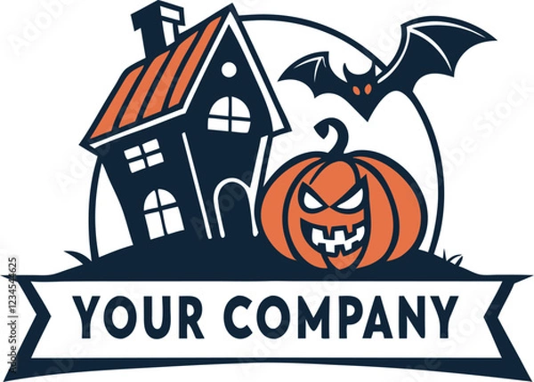 Obraz Halloween vector illustration logo flat design.