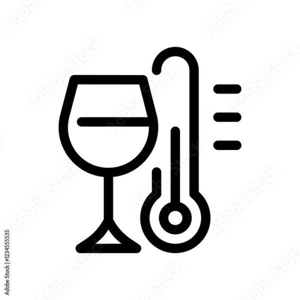 Obraz Ideal Wine Temperature Icon